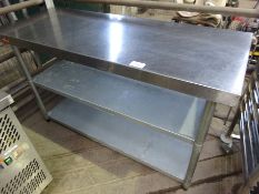 Stainless steel prep table with under shelves