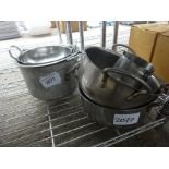 Quantity of stainless steel pots