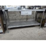 Stainless steel prep table with drawer, under shelf & can opener