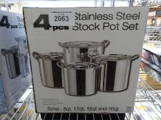 4 stainless steel cooking pots