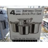 4 stainless steel cooking pots