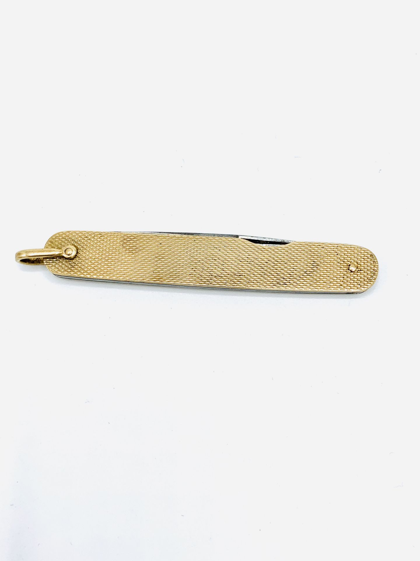 9ct gold machine turned case pocket knife by Asprey. - Image 2 of 4