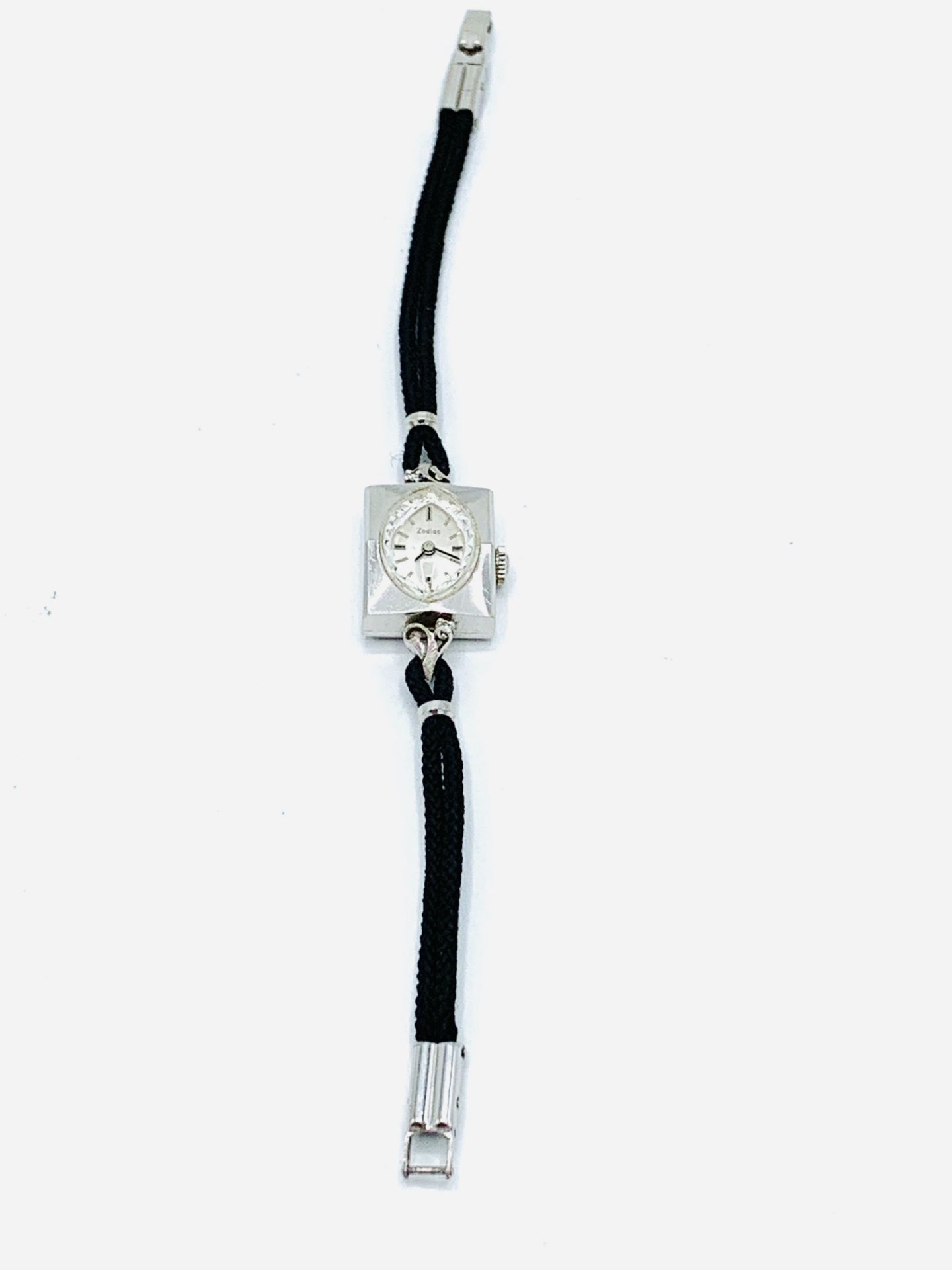 14k white gold cased Zodiac cocktail watch. - Image 2 of 3