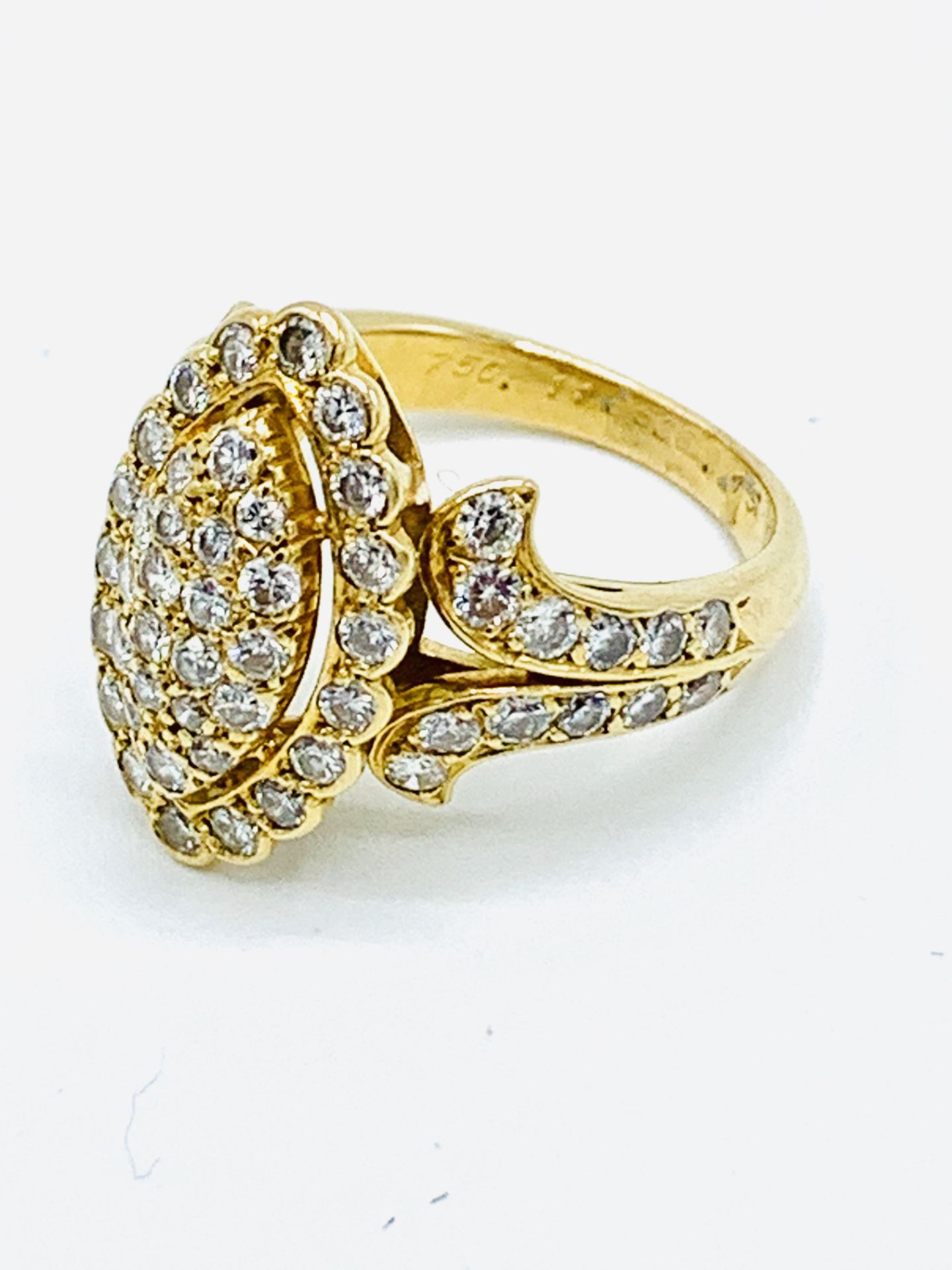 18ct gold Cartier marquise ring. - Image 4 of 5