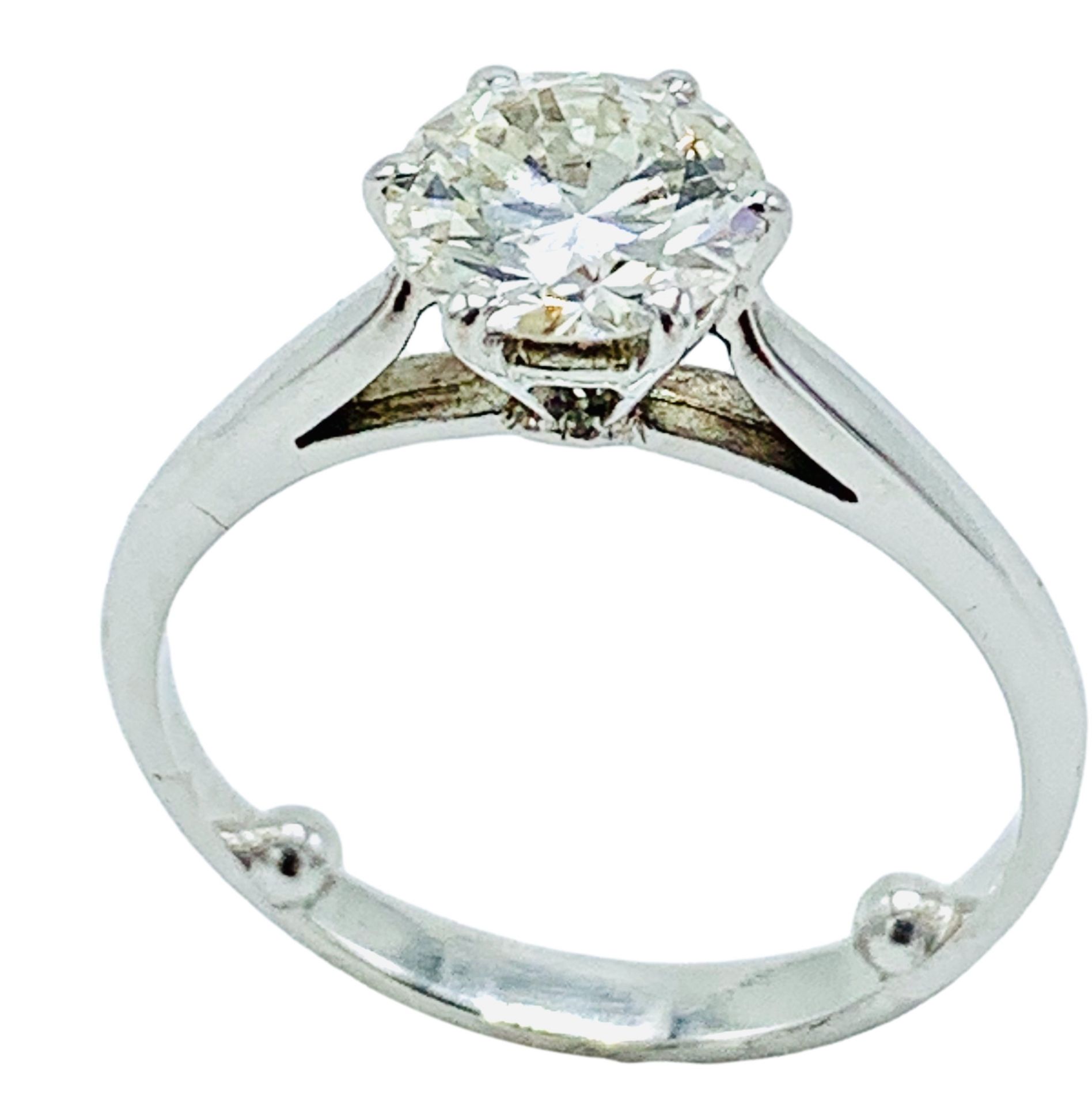 White gold diamond solitaire ring.