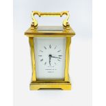 Garrard and Co gilt cased carriage clock.