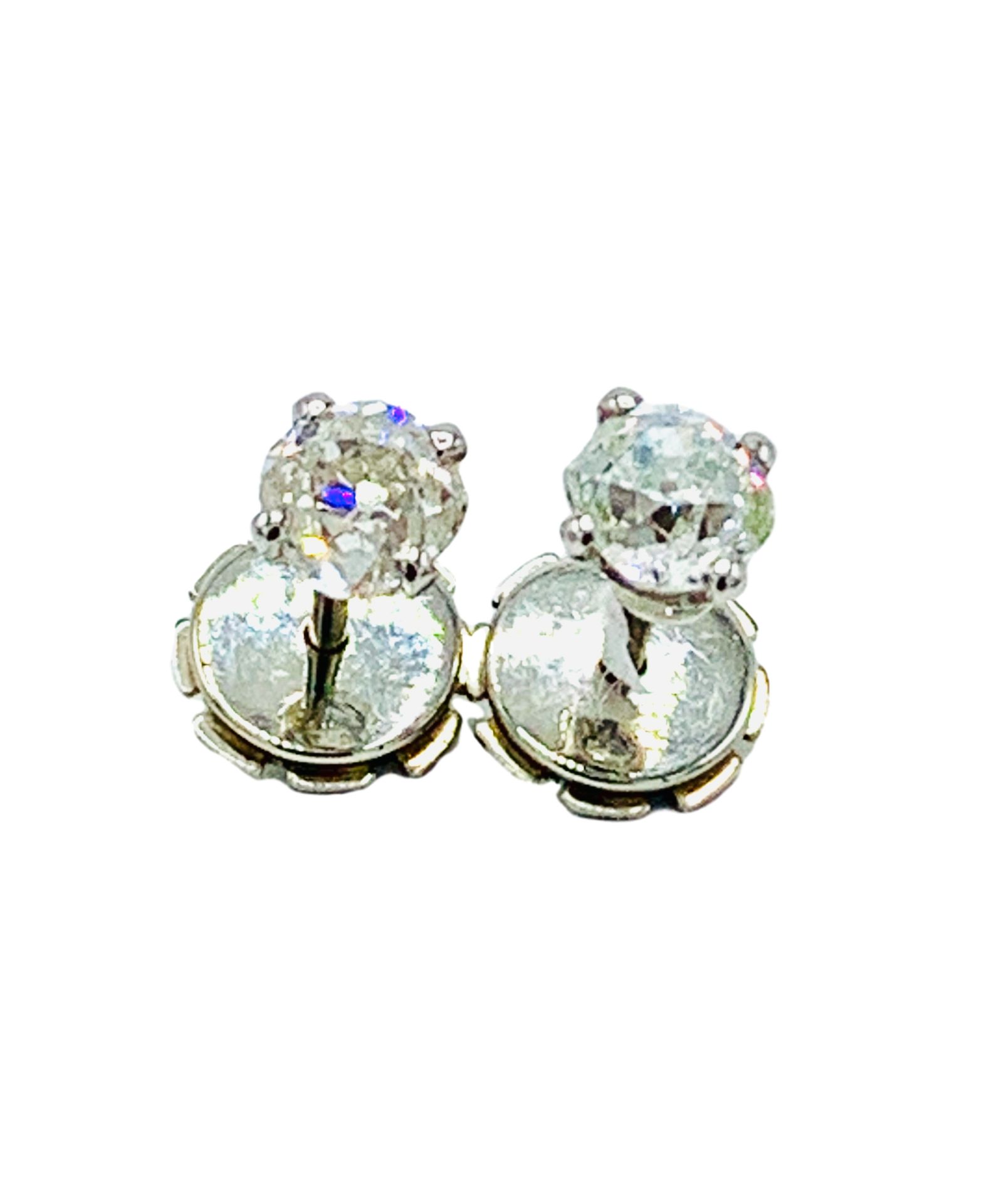 Diamond stud earrings.