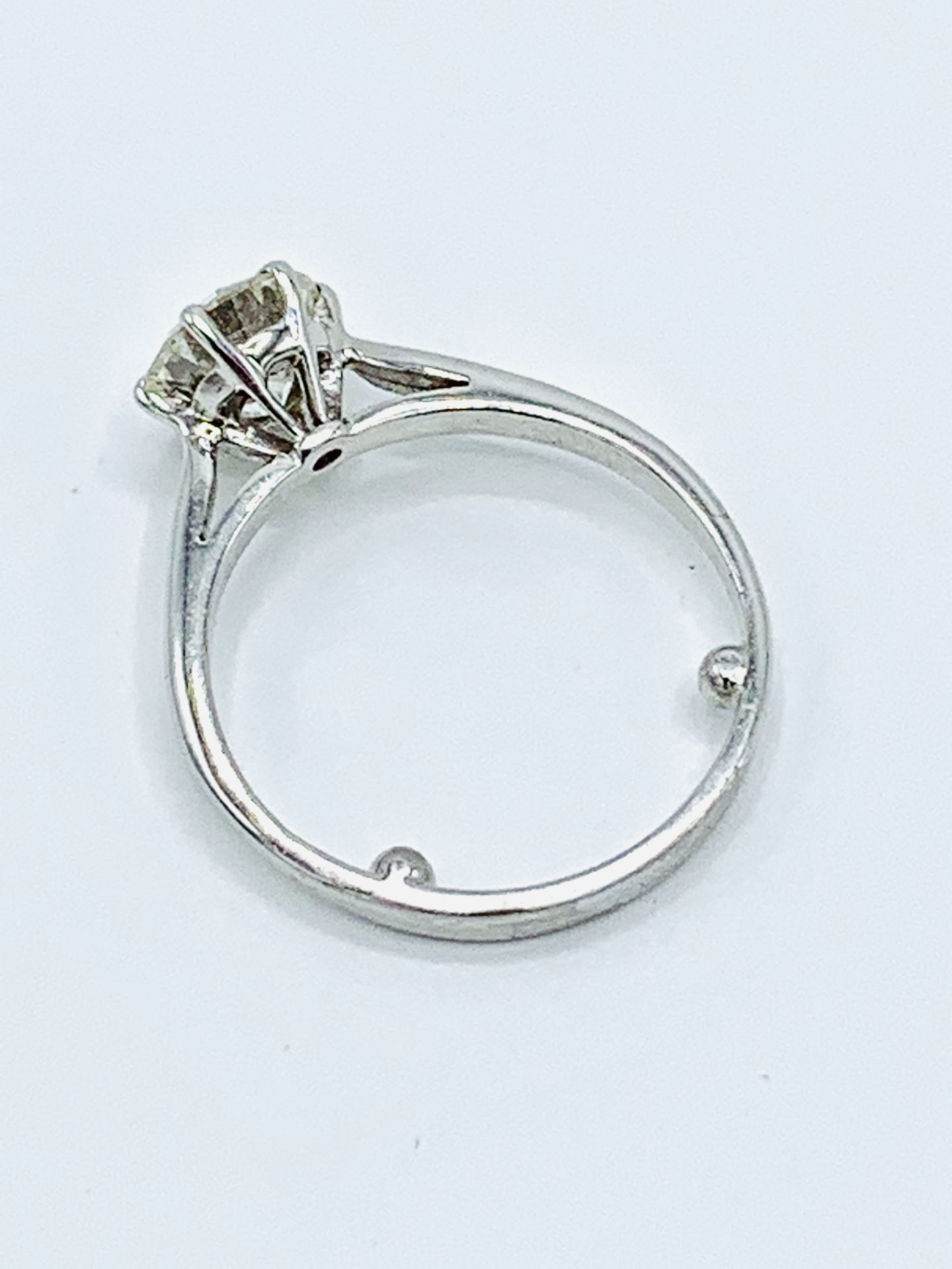 White gold diamond solitaire ring. - Image 7 of 9