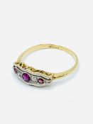 18ct gold Art Deco style ruby and diamond ring, by Henry Griffiths & Sons.