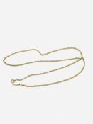 9ct gold fine chain necklace.