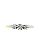 18ct gold, platinum set 3 stone diamond engagement ring.