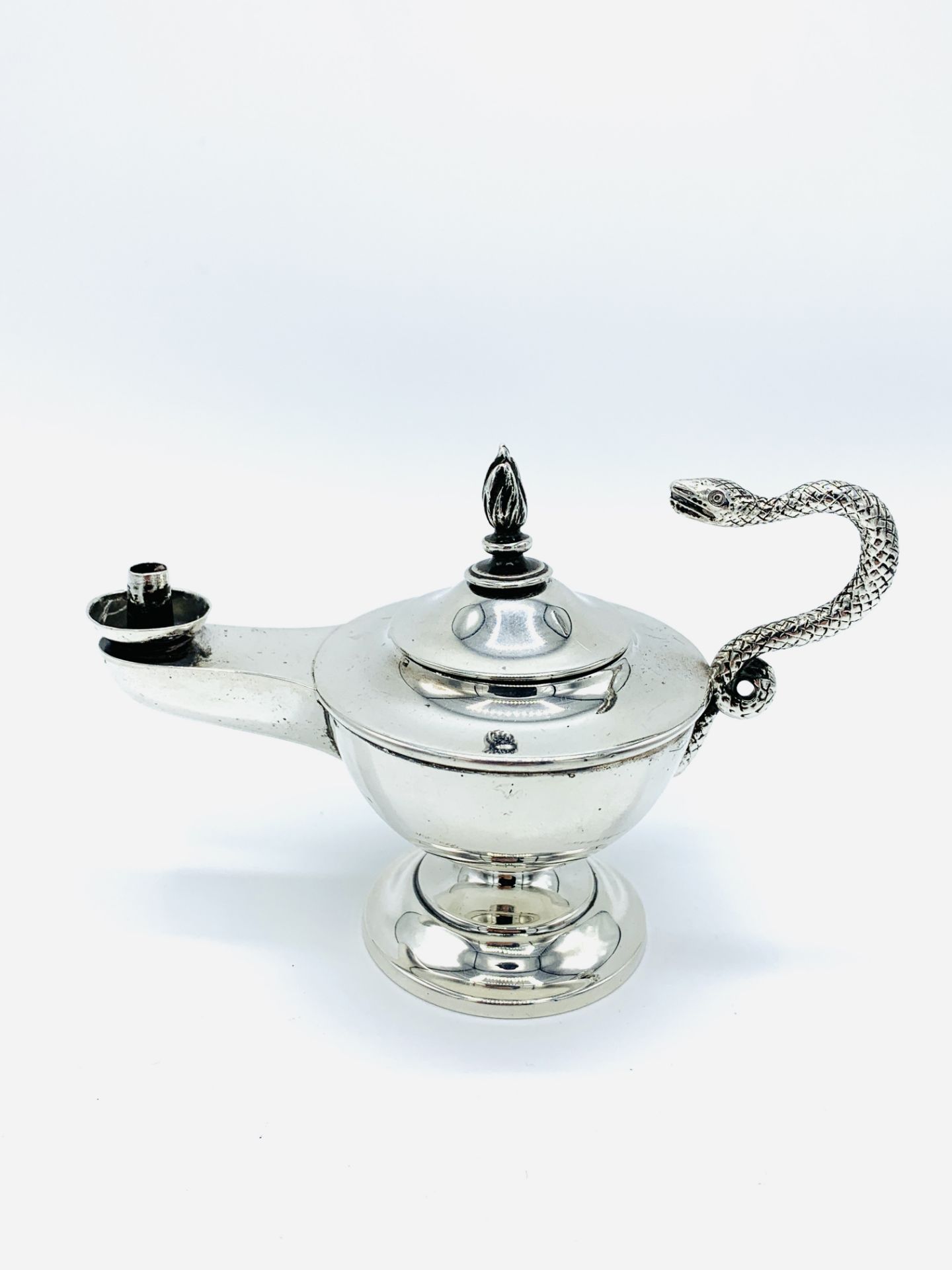 Aladdin's lamp style table/cigar lighter, with serpent handle. - Image 2 of 3