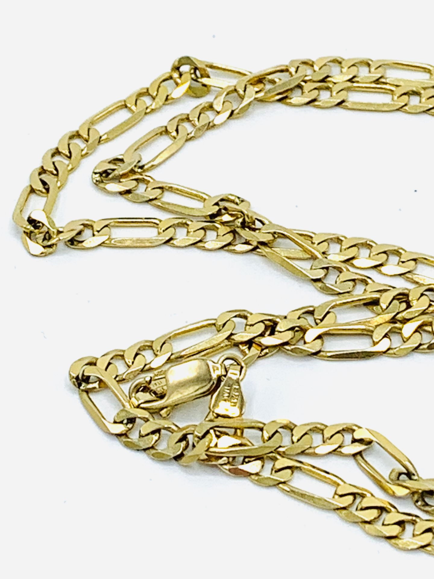 9ct gold flat link chain necklace. - Image 3 of 3