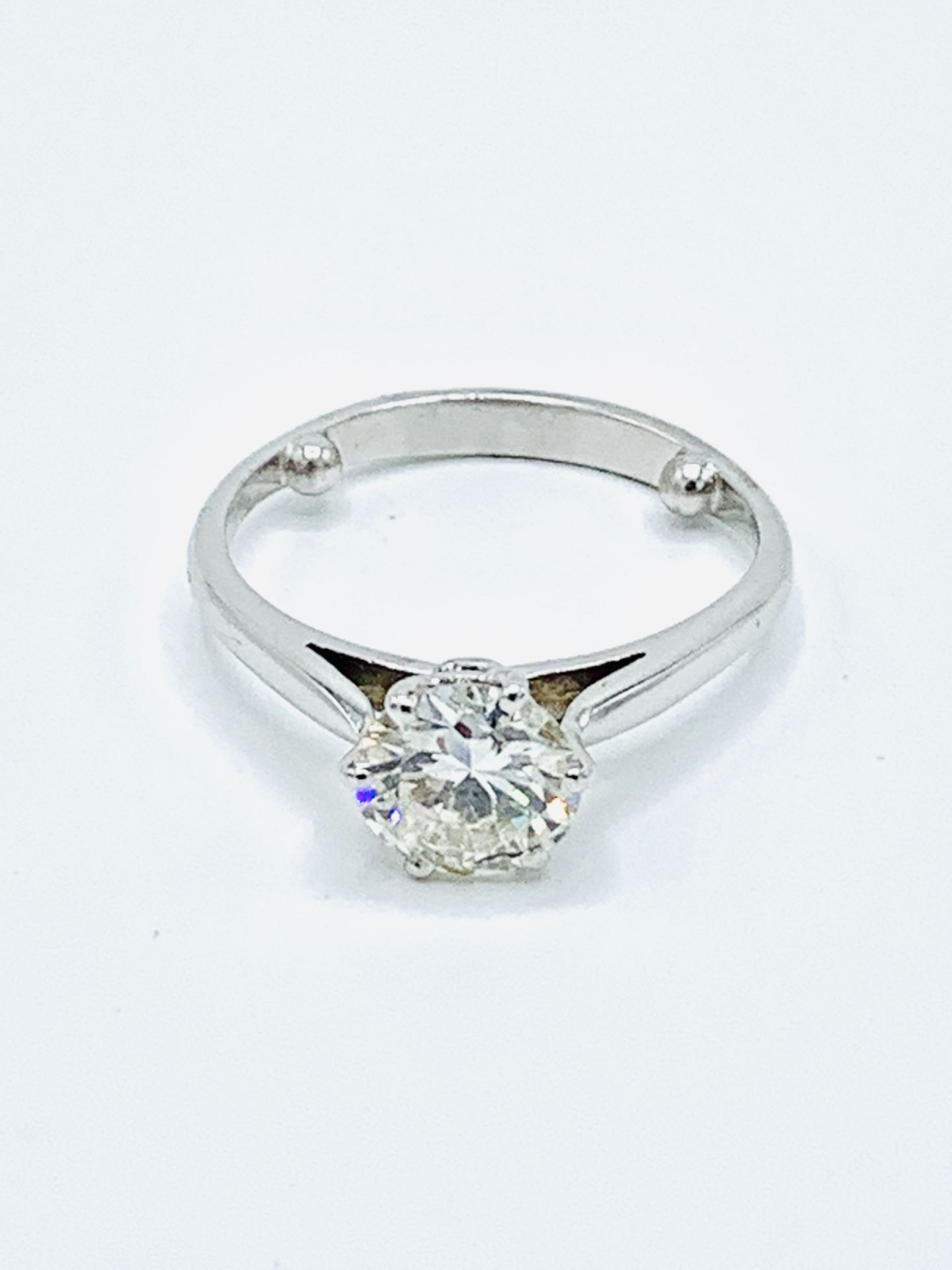 White gold diamond solitaire ring. - Image 9 of 9