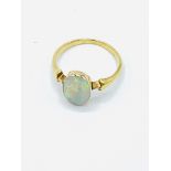 Gold set opal ring.