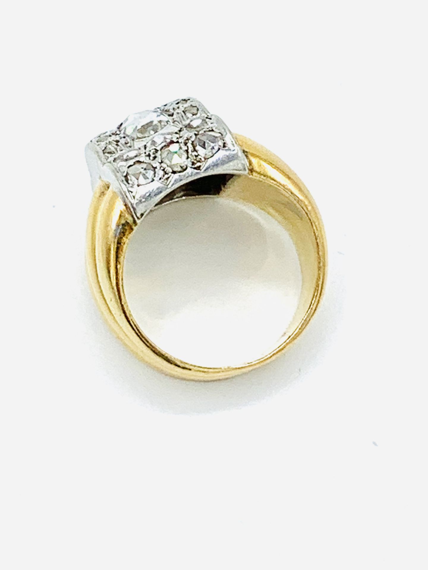 18ct yellow and white gold and diamond triple ring. - Image 5 of 6