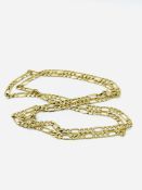 9ct gold flat link chain necklace.