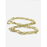 9ct gold flat link chain necklace.