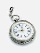 935 silver cased small pocket watch