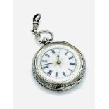 935 silver cased small pocket watch