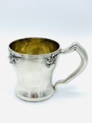 Sterling silver christening beaker, 1905, made by Wm Kerr & Sons, Newark, New Jersey.