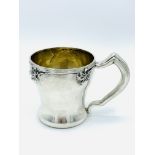 Sterling silver christening beaker, 1905, made by Wm Kerr & Sons, Newark, New Jersey.