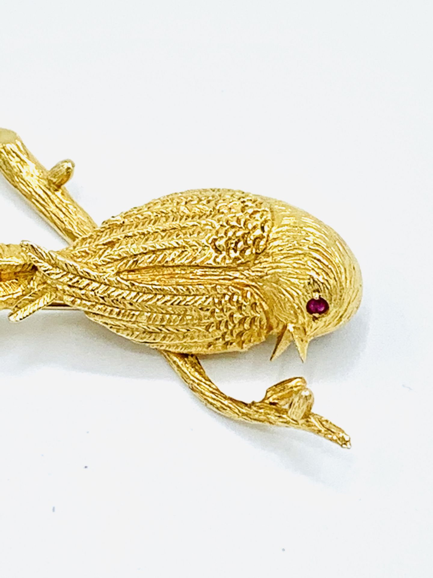 18ct gold Boucheron, Paris bird brooch with ruby eye. - Image 3 of 4