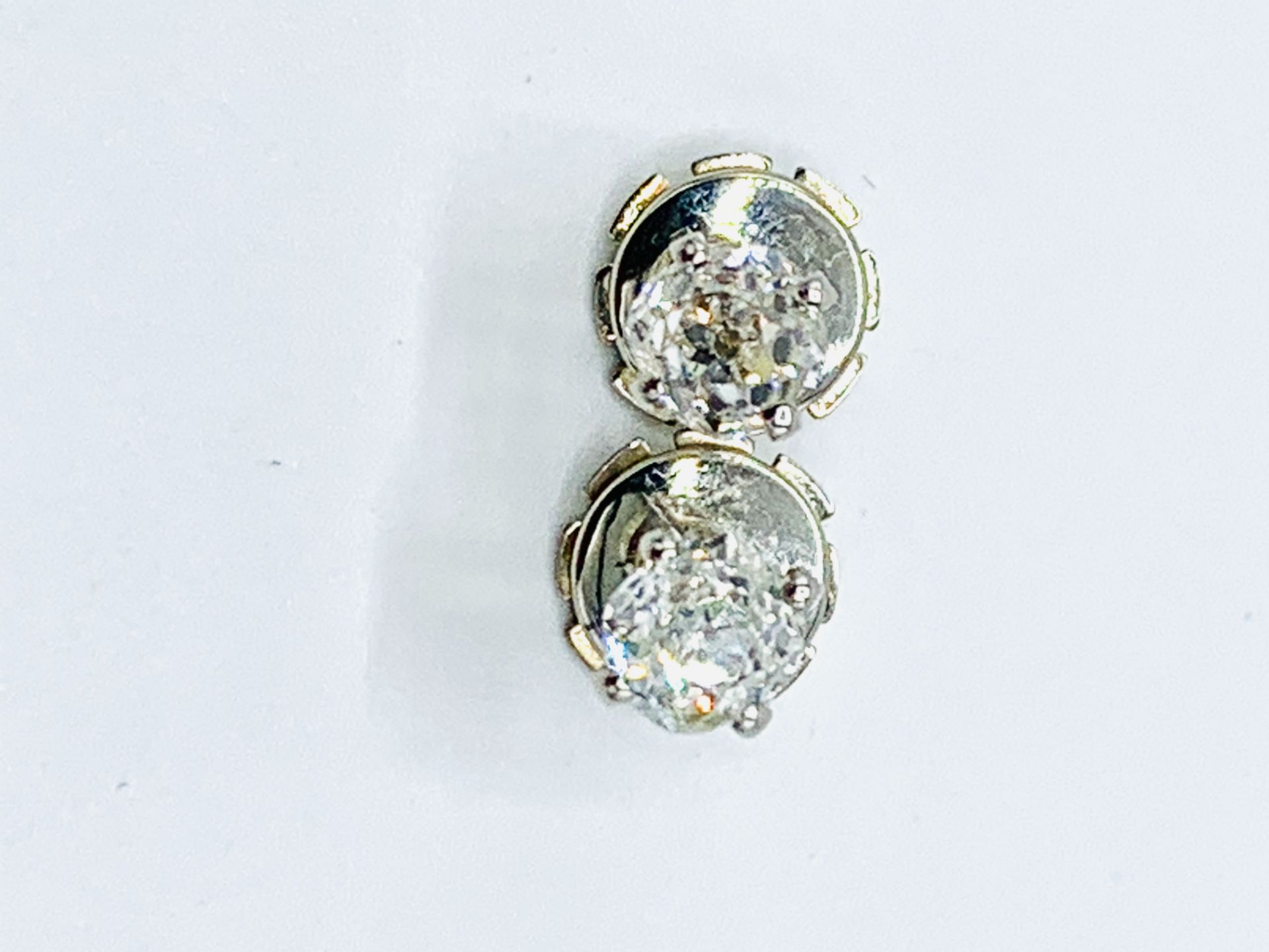 Diamond stud earrings. - Image 3 of 3