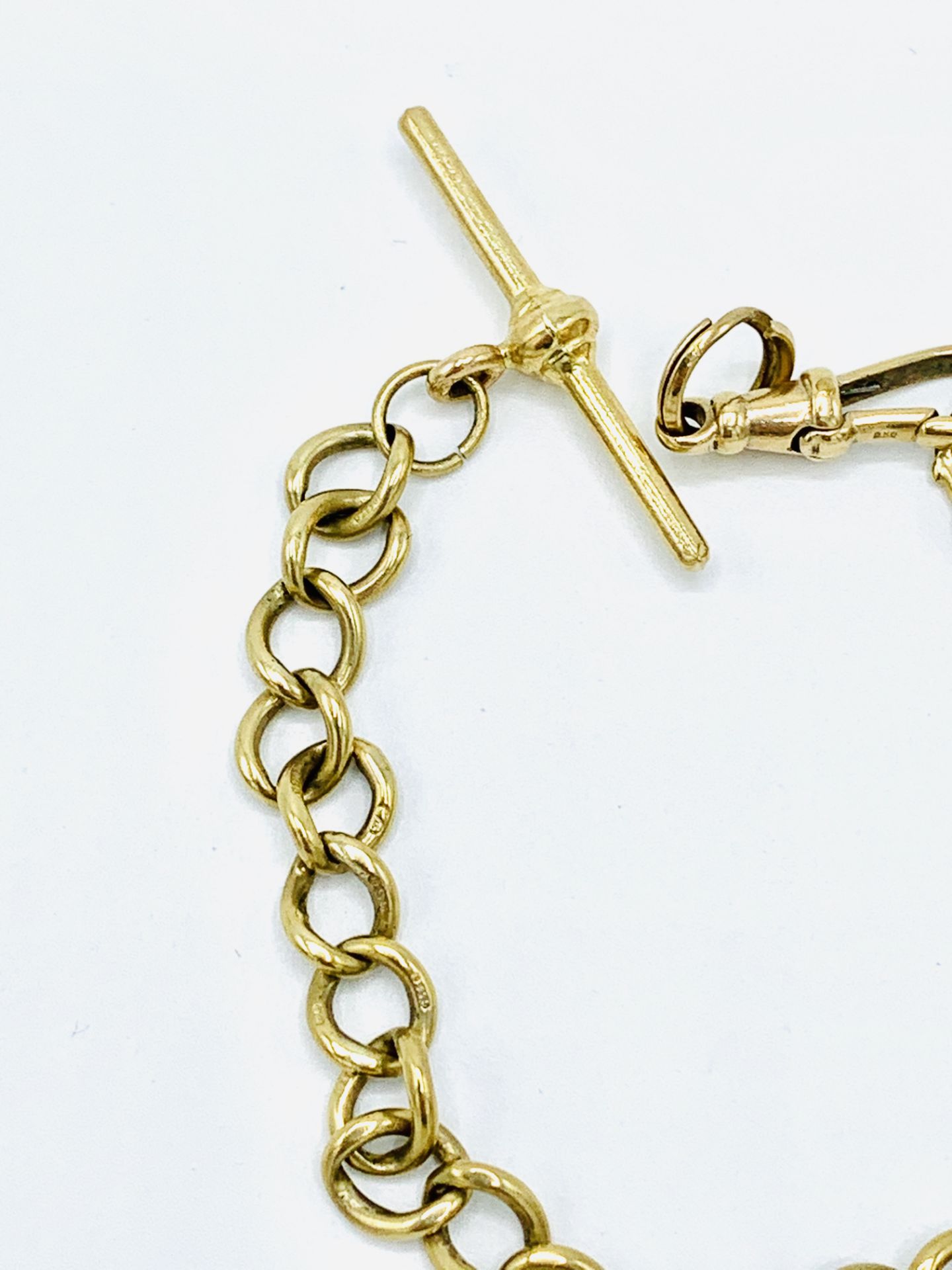 9ct gold fob chain. - Image 4 of 5