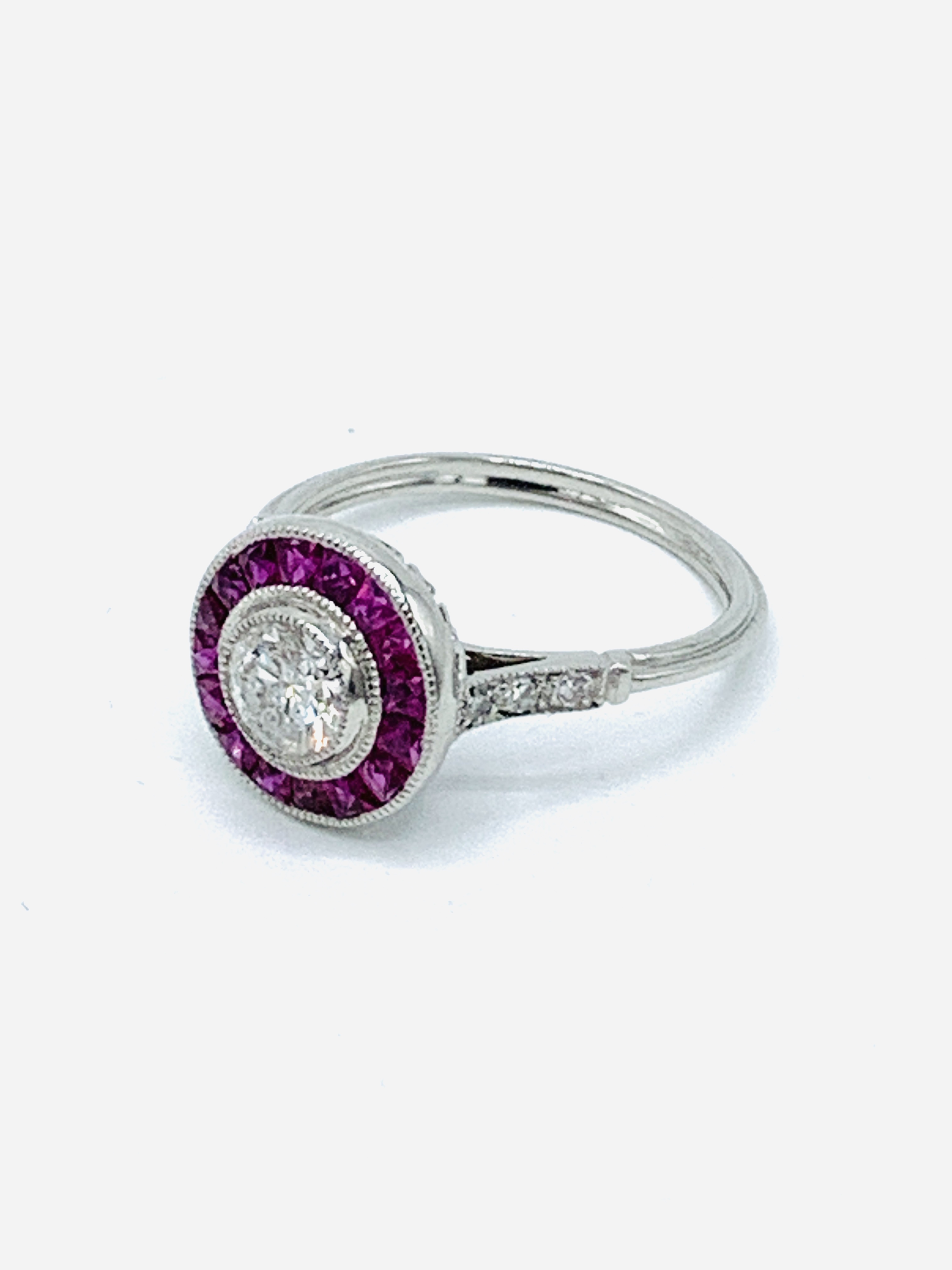 White gold and ruby target ring. - Image 3 of 4