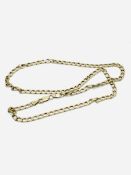 9ct gold flat link chain necklace.
