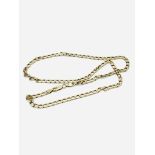 9ct gold flat link chain necklace.