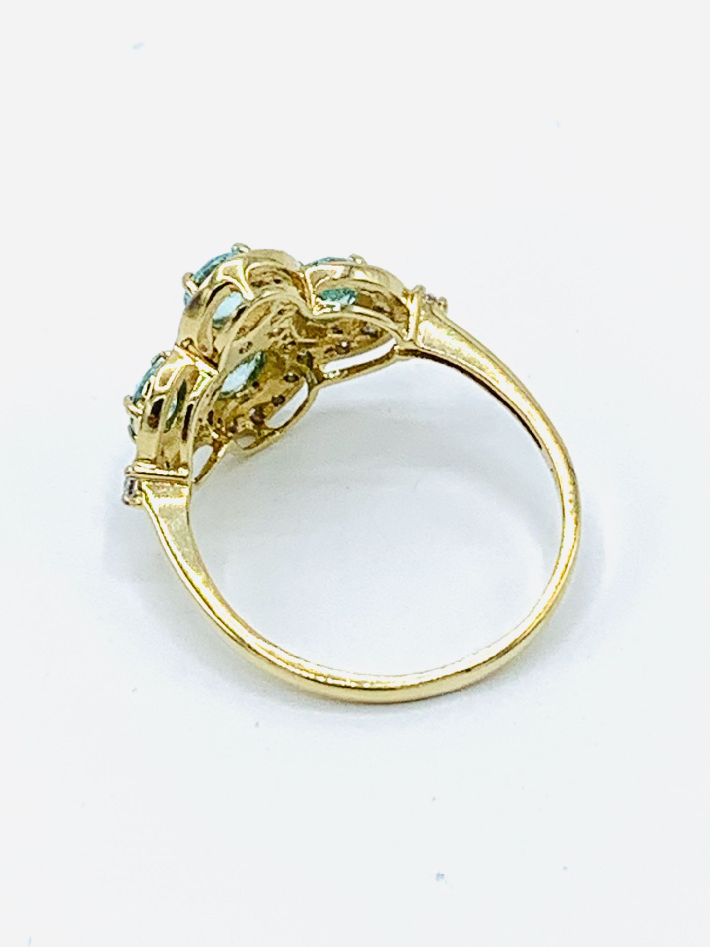 18ct gold aquamarine and diamond dress ring. - Image 2 of 5