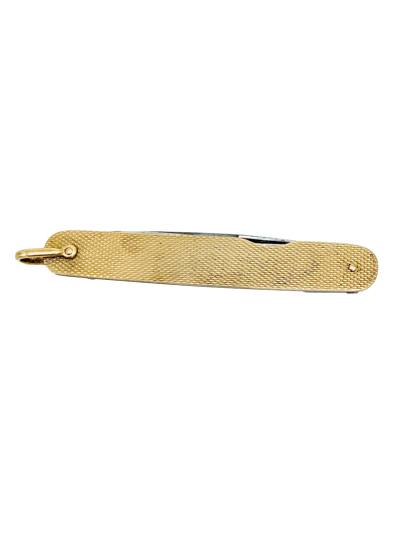 9ct gold machine turned case pocket knife by Asprey.