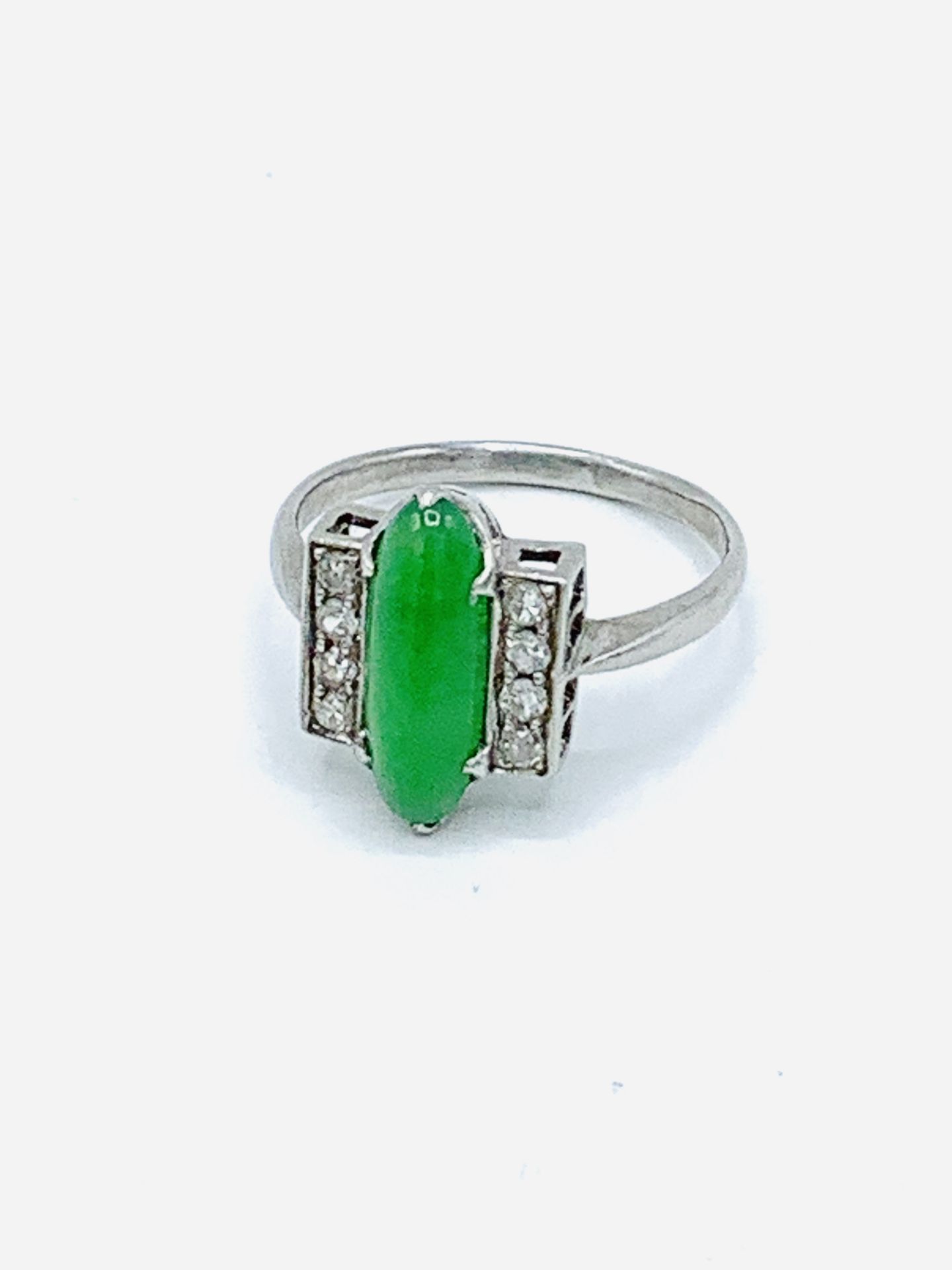 Jade and diamond ring.