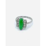 Jade and diamond ring.