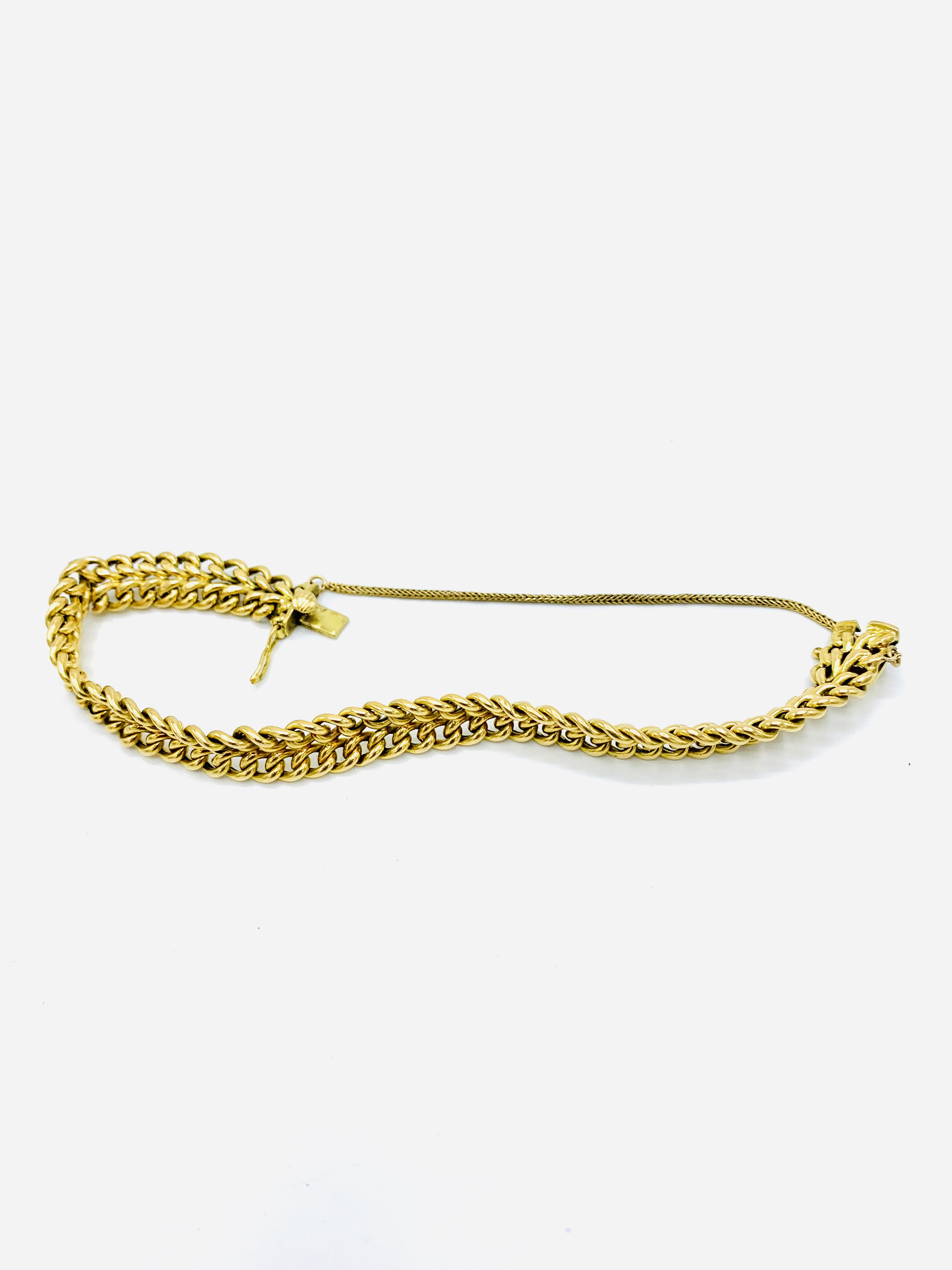 375 gold double chain bracelet - Image 3 of 3