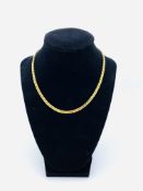 18ct gold flat link necklace.
