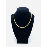 18ct gold flat link necklace.