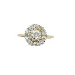 18ct yellow gold diamond cluster ring.