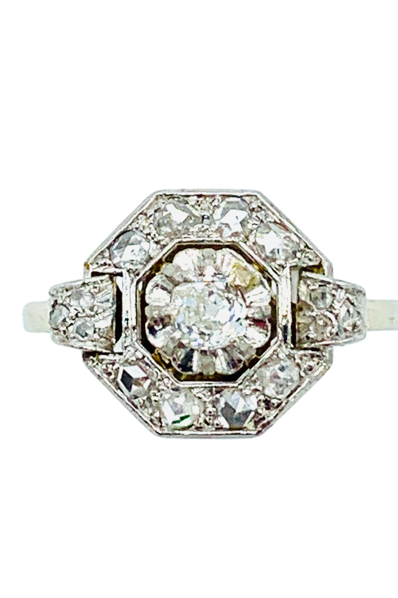 White gold diamond Art Deco ring.