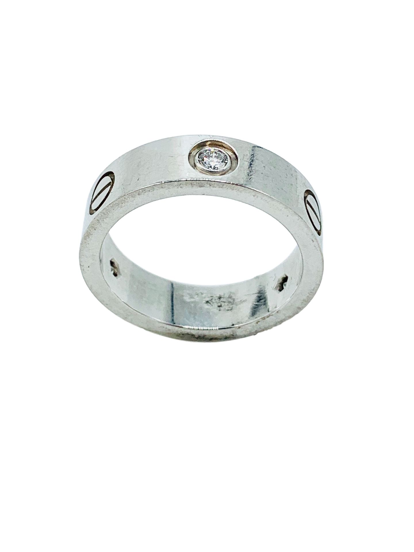 18ct white gold Cartier love ring, set with diamonds. - Image 2 of 4