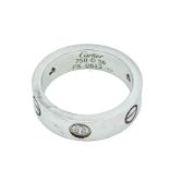 18ct white gold Cartier love ring, set with diamonds.