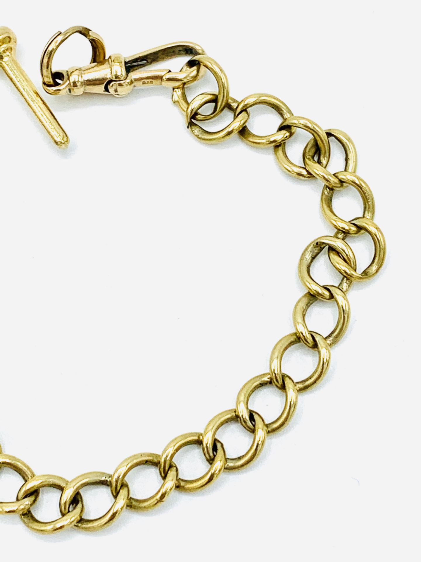 9ct gold fob chain. - Image 5 of 5