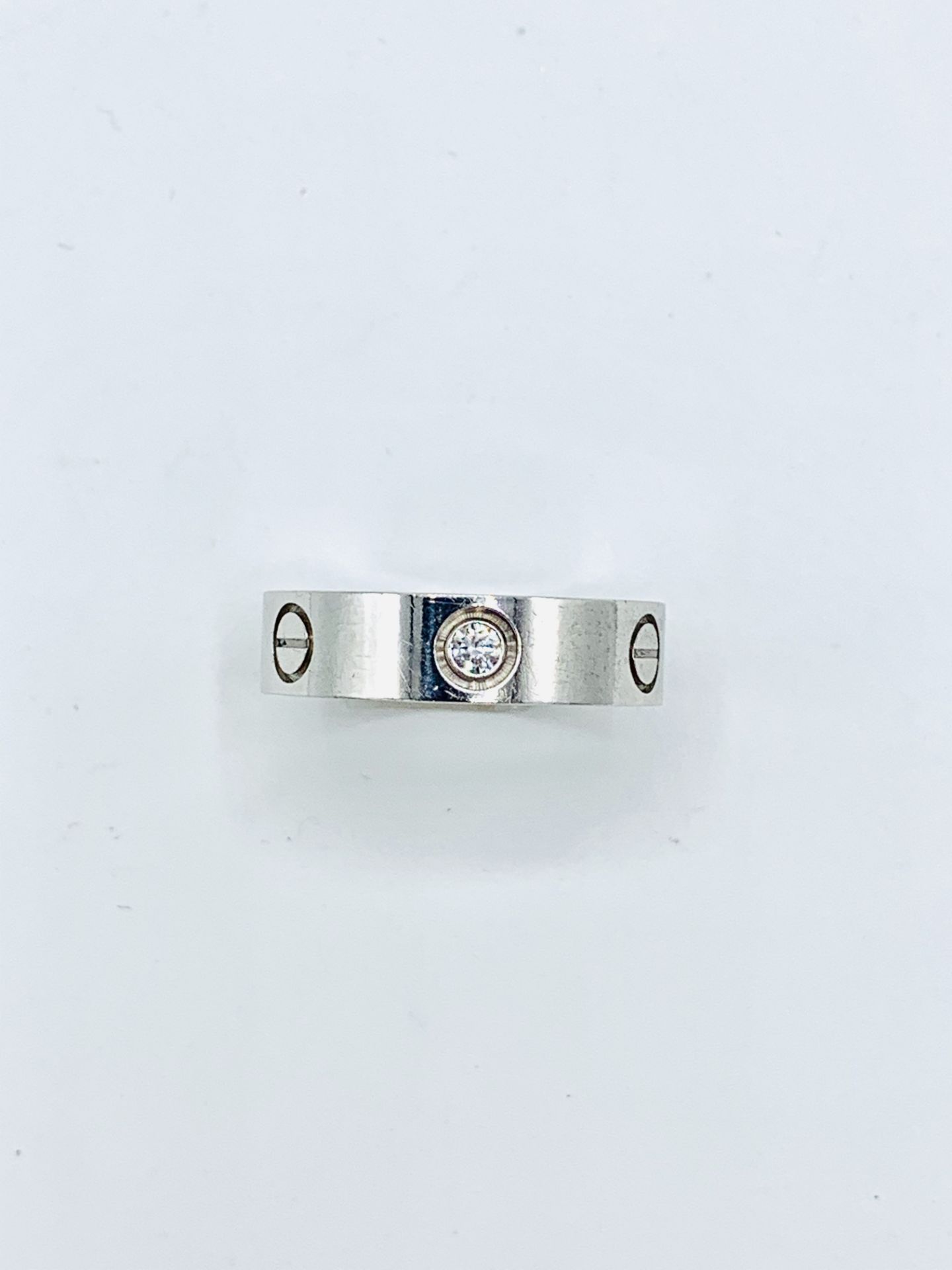 18ct white gold Cartier love ring, set with diamonds. - Image 4 of 4