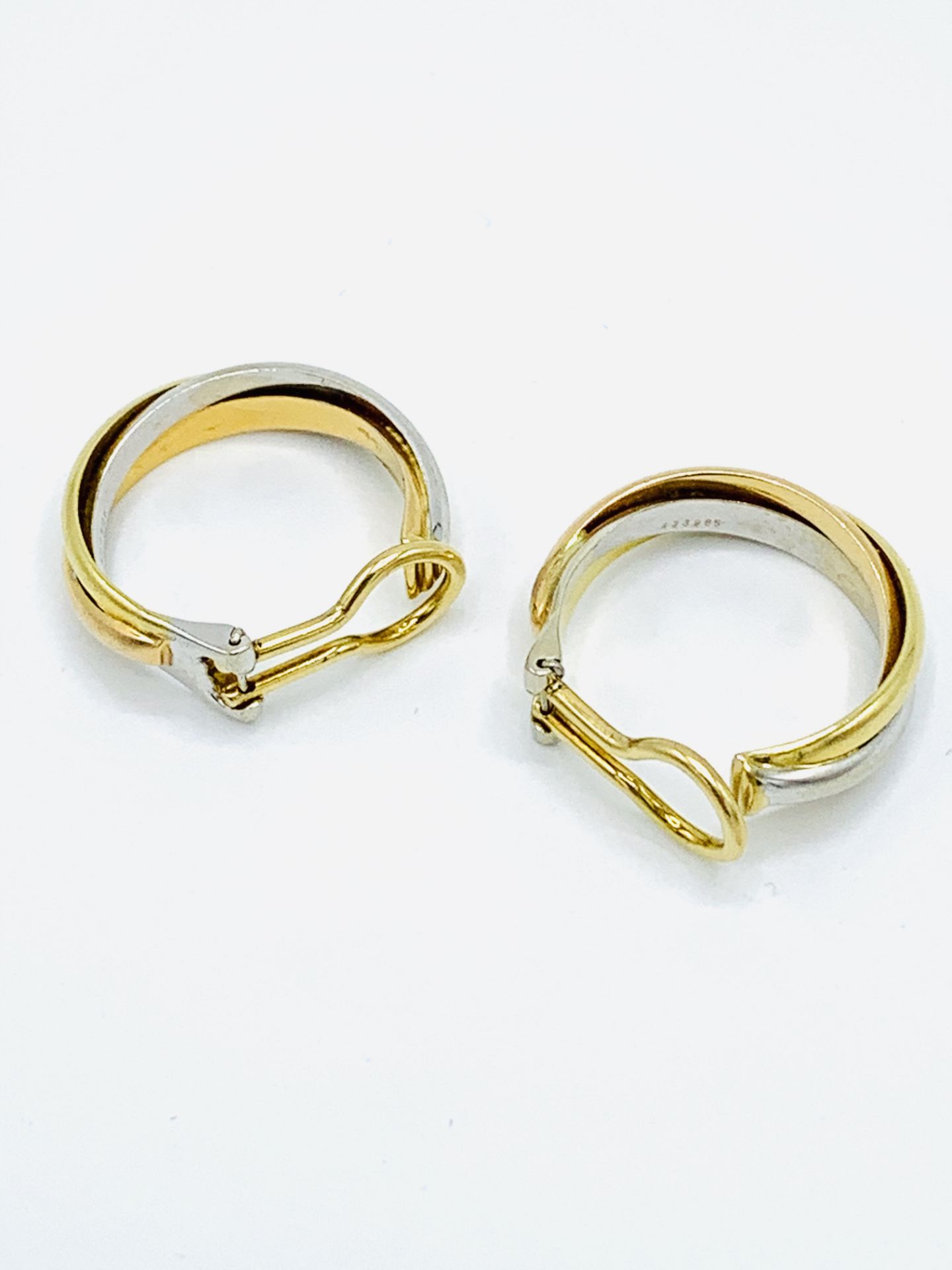 18ct gold Cartier three colour twist earrings. - Image 5 of 5