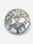 Isle of Man silver and mother of pearl commemorative Golden Jubilee brooch 1887