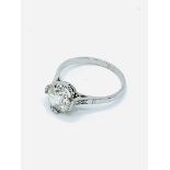 White gold diamond solitaire ring.