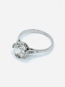 White gold diamond solitaire ring.