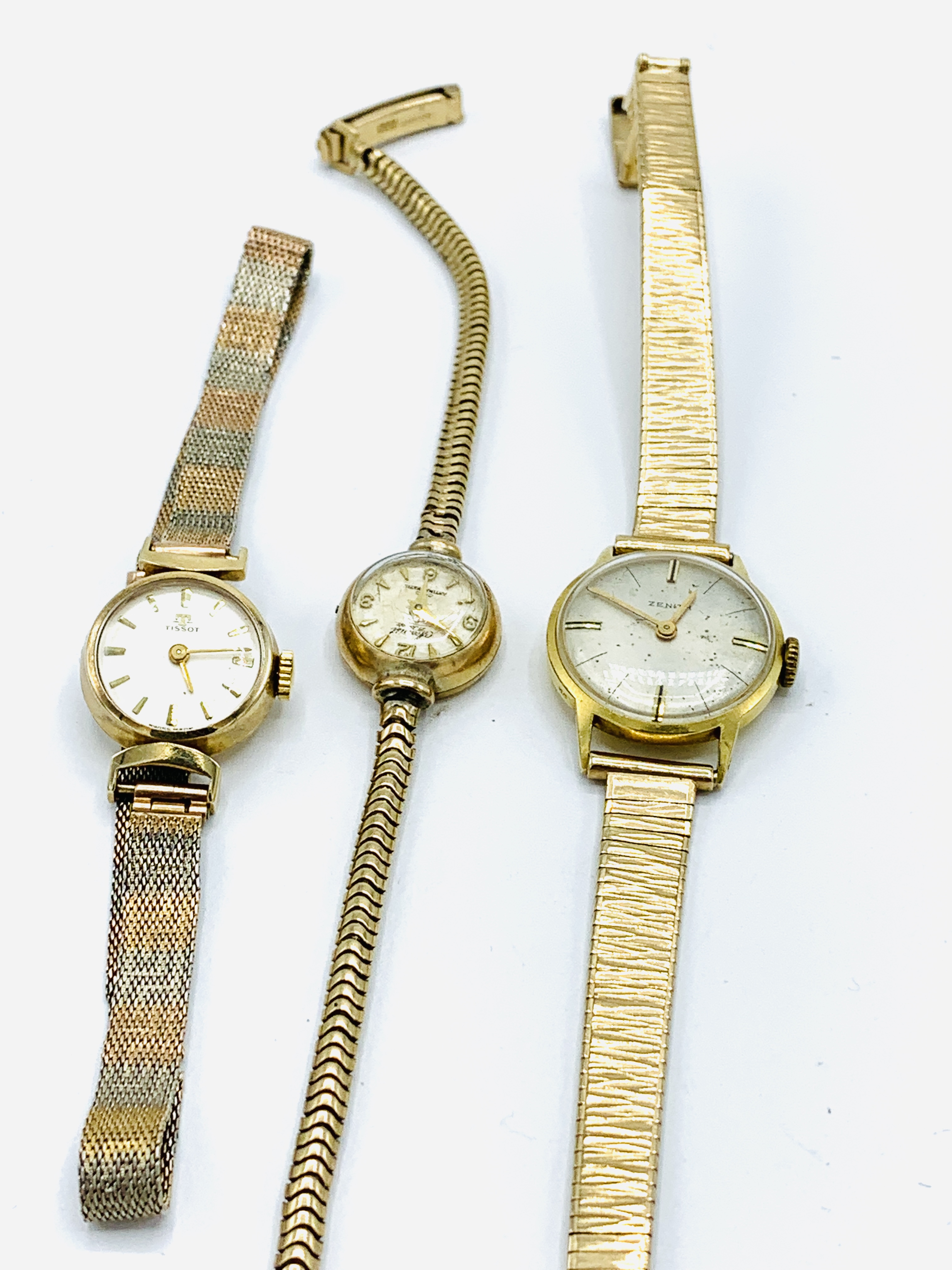18ct gold cased Zenith lady's wristwatch; a 9ct gold Tissot wristwatch; and another. - Image 2 of 4